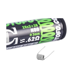 PACK VON 10 COILS DUAL CORE FUSED CLAPTON NI80 (28X2+38)...