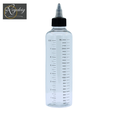 Frasco graduado de 230 ml con tapón dosificador