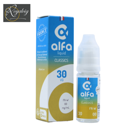 E-liquid FR-W Alfaliquid 10ml classico biondo fruits à coque" (francese)
