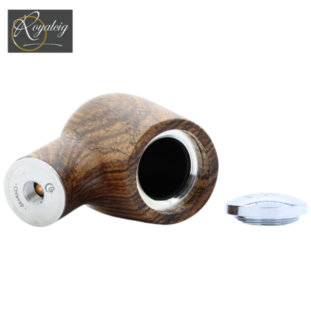 Compartiment accu 18350 ouvert – pipe électronique Bent Zébrano Créavap