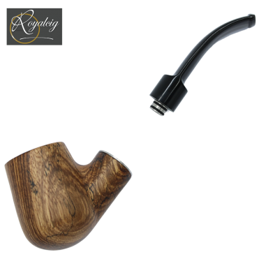 Handmade electronic pipe in zebrano wood - Bent model by Créavap