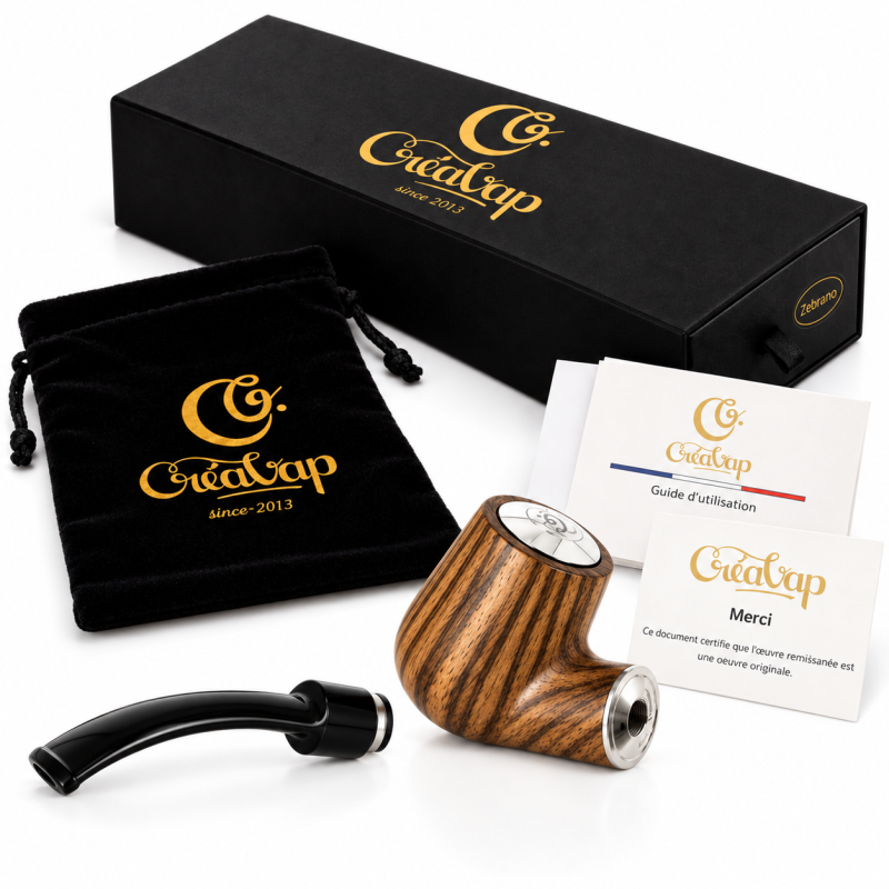 E-pipe Bent 18350 Créavap | Pipe électronique en bois